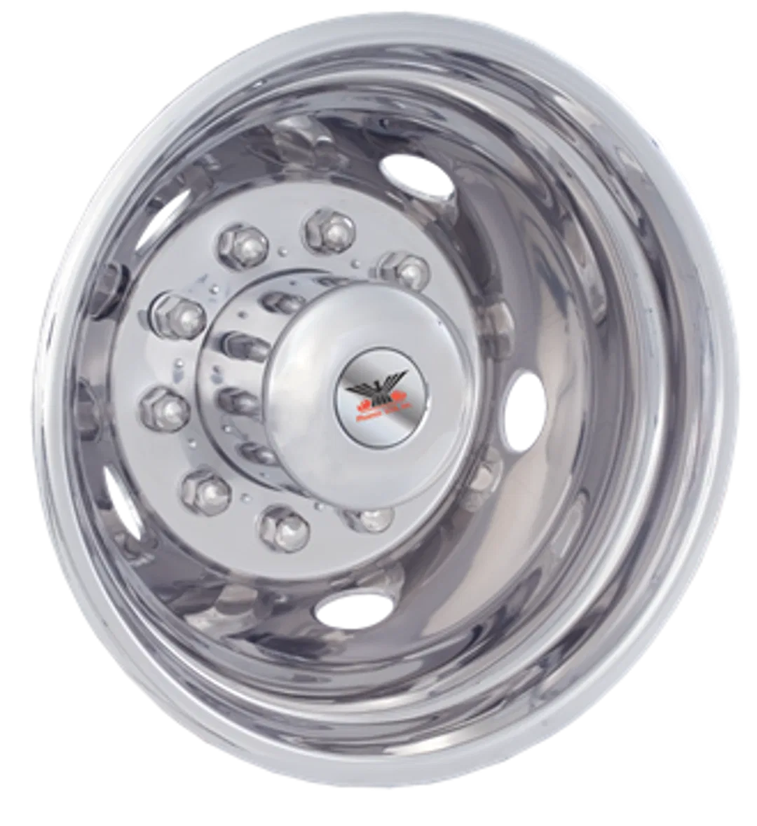 PNF25RWL – PHOENIX USA Wheel Simulator, Fits 19-1/2 Inch Diameter 10 Lug Wheels Polished Stainless Steel Single Bolt-...